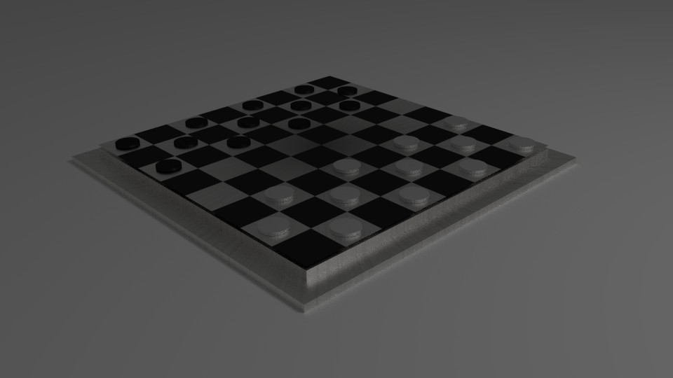 Checker board with checker pieces preview image 1